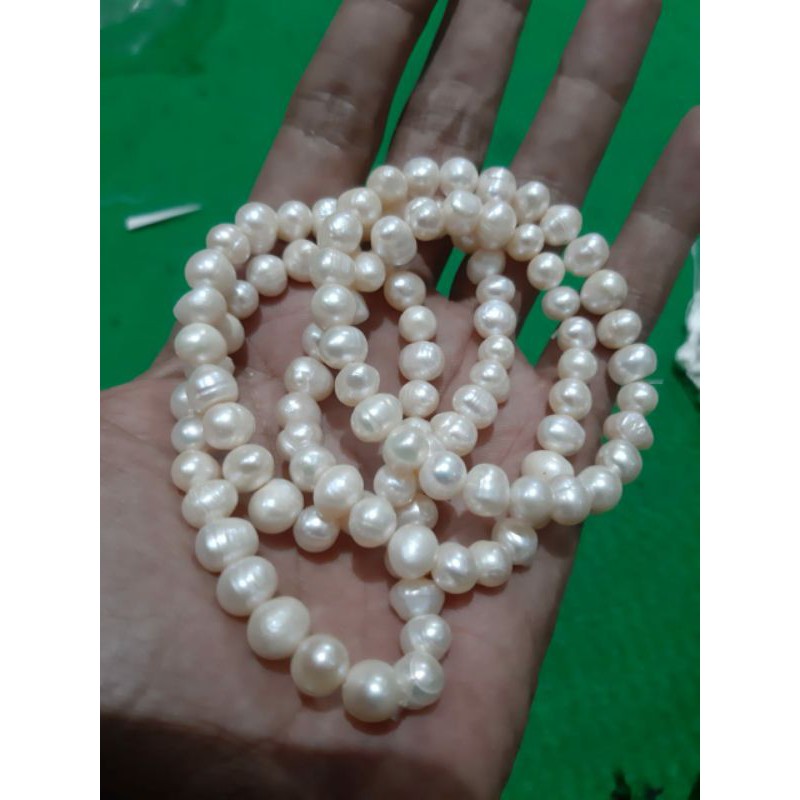 gelang intan mutiara putih kerang asli