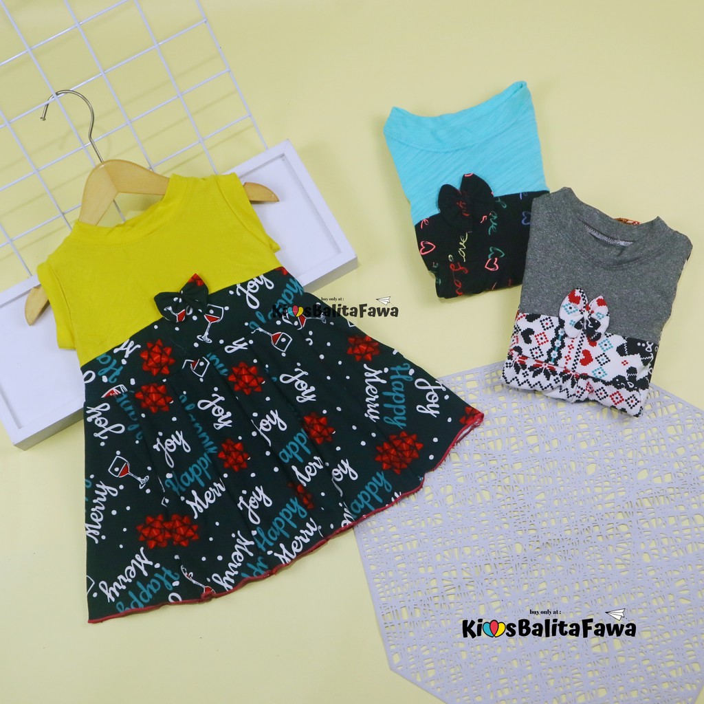 Dress Aila 6-18 Bulan / Baju Bayi Anak Perempuan Murah Gaun Yukensi Batik Harian  Murah Lucu