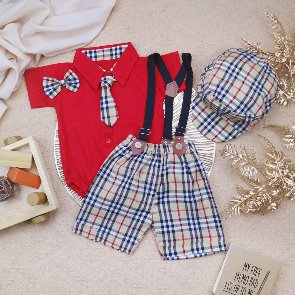 BARU! LIK025 - 6in1 Tuxedo Suspender Dasi Fashion Anak Bayi Cowo Pakaian Pergi Jalan Casual