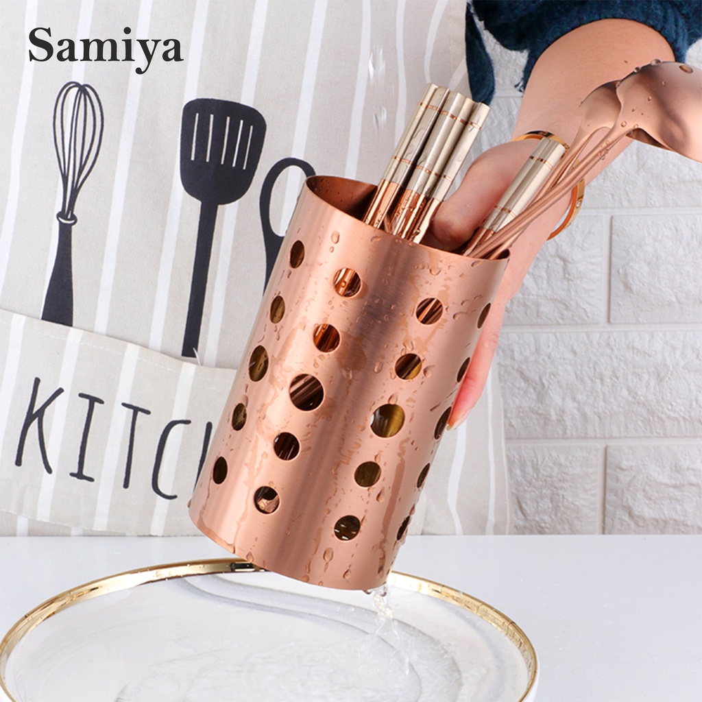 chopstick spoon kitchen holder stainless steel / tempat wadah sendok sumpit peralatan masak dapur