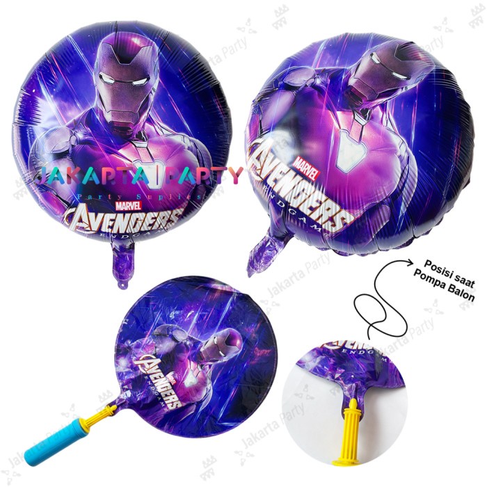 Balon Bulat Ironman #1 / Balon Foil Ironman / Balon Karakter Iron man