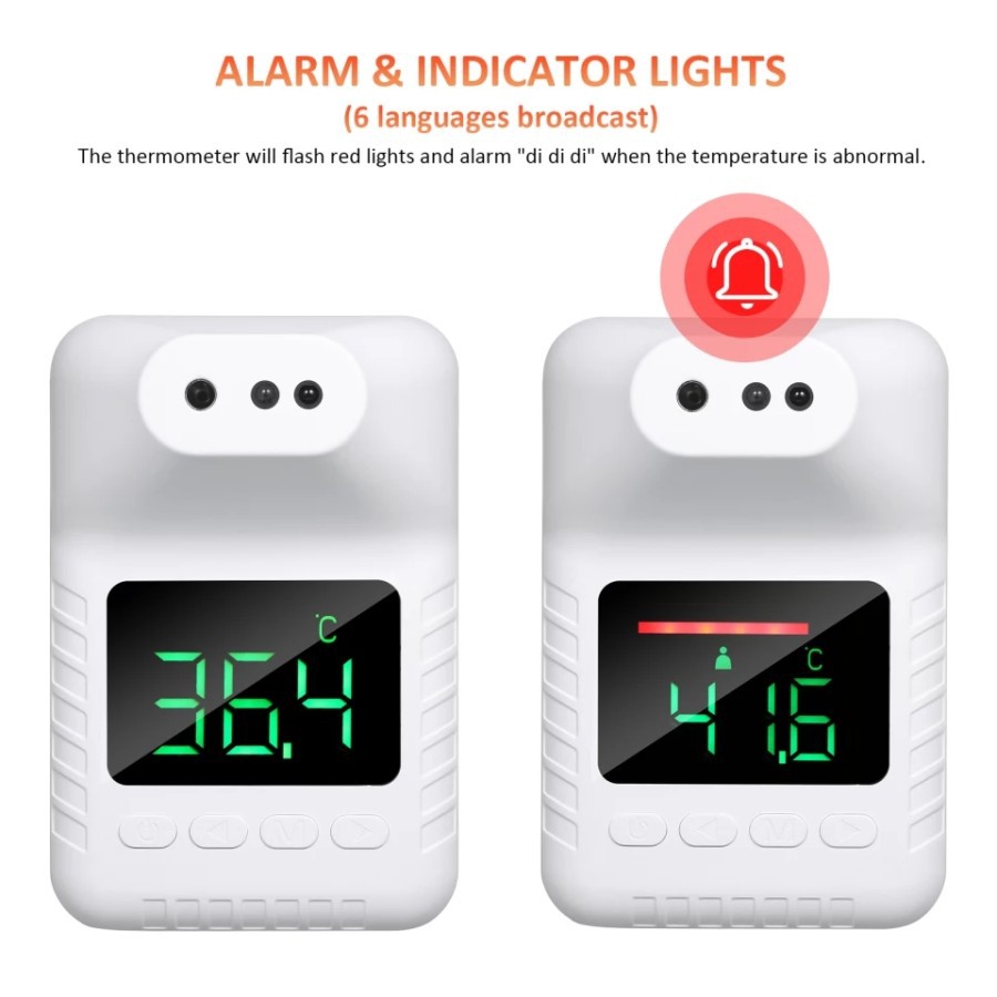 NA -Termometer Dinding Infrared Counter Pengukur Suhu Badan Tempel K3X