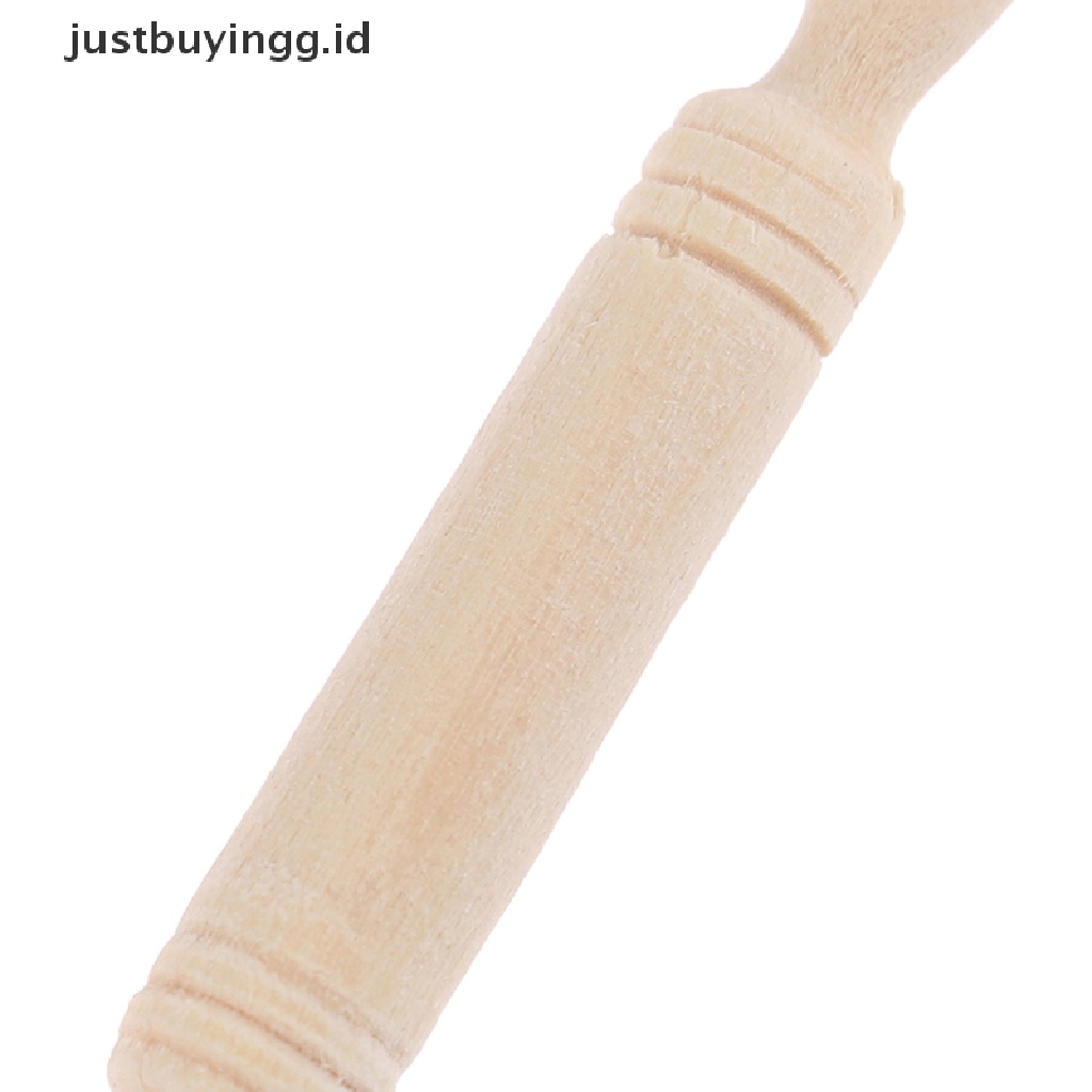 Justbuyingg.Id 6pcs / Set Mainan Miniatur Rolling Pin Kayu Aksesoris Dapur Rumah Boneka 1: 12