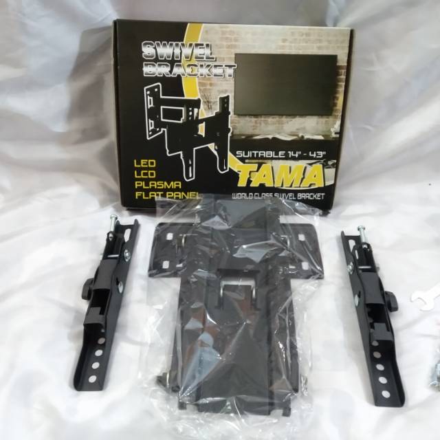 BRACKET TV LED LCD PLASMA FLAT PANEL SWIFFEL MERK TAMA UKURAN 14&quot;-42&quot; HARGA MURAH BARANG BERKUALITAS