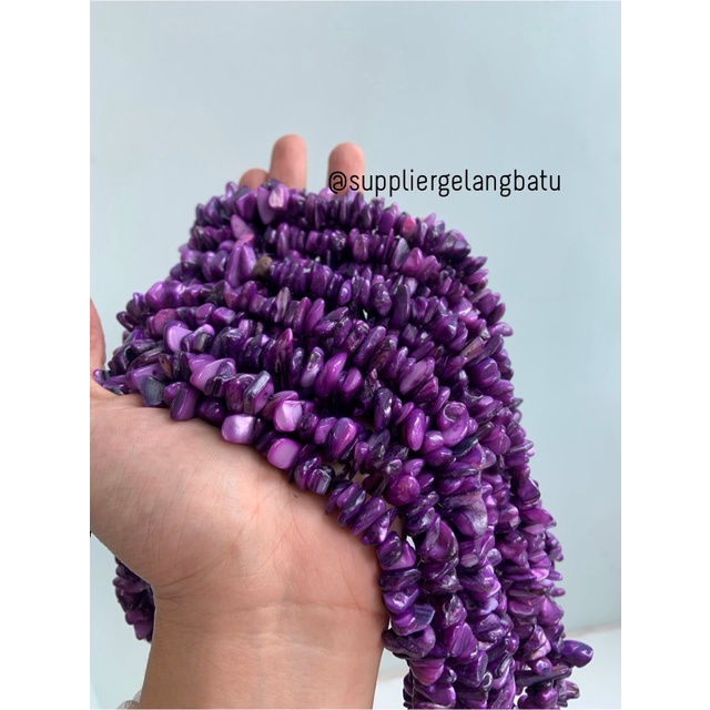 kerikil kerang DARK PURPLE CARNELIAN 2cm bahan manik akik UNGU tua