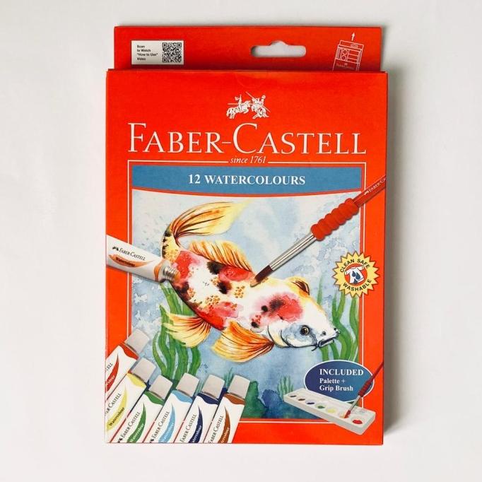 

Watercolour / Watercolor / Cat Air Faber-Castell 12W + Pallete & Brush