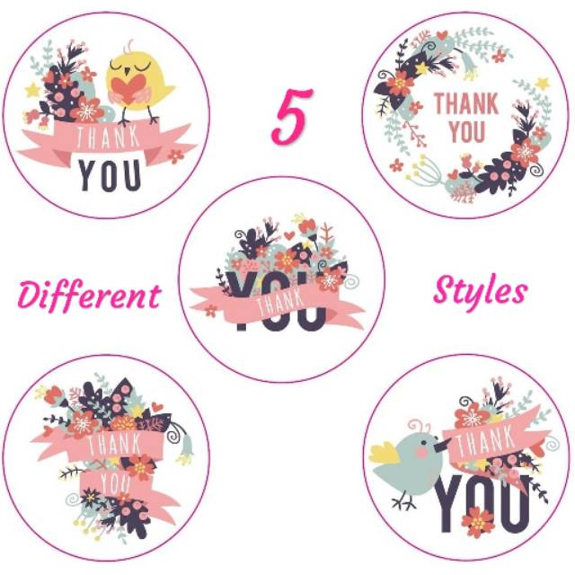 

Stiker Sticker Thank You Floral 5 different Styles Segel Kemasan Packaging Sealer Hiasan Hampers