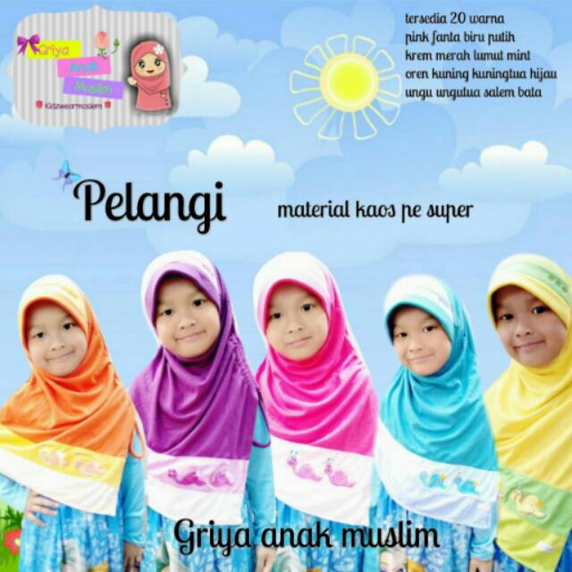 KERUDUNG/JILBAB ANAK PELANGI SIPUT