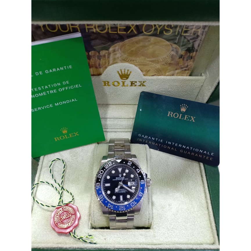 (✅Asli ROLEX SUPER MATIC GMT-MASTER) Jam Tangan Pria Otomatis Set Box Original