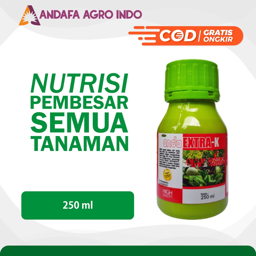 Pupuk KCL Cair Anti Rontok Perbanyak Bunga & Bobot 250ml | Anda EXTRA-K | Pupuk Buah Pupuk Bunga Nut