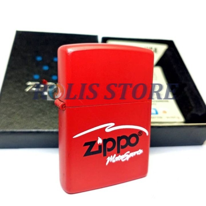 COD- Korek Zippo Matte Merah Premium Grade Ori 'Motorsport' - Free Box