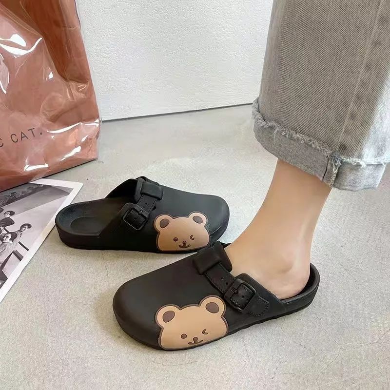 Sandal Sepatu Wanita Dewasa Bakpao Bear / Sepatu Selop Karet Bakpao Wanita Dewasa