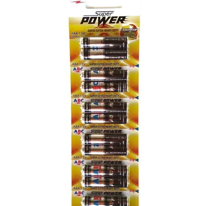 

Batu Batre Baterai ABC Super Power AAA / A3 (12 pcs)