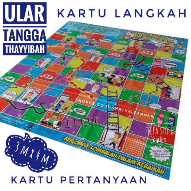  3 m x 4 m Permainan Ular Tangga Raksasa Thayyibah Mainan  