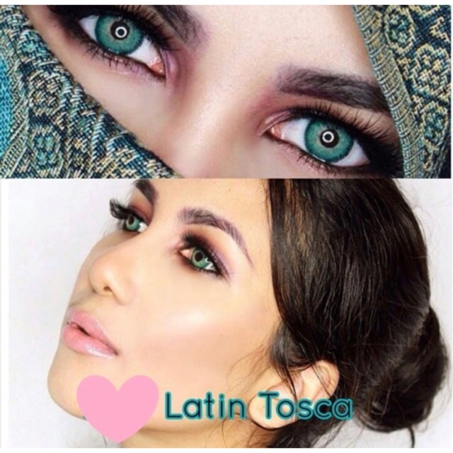 Softlens Latin 3 Tones Gray / Brown / Tosca / Blue / Abu / Coklat / Hijau / Biru Normal Minus Beda Minus