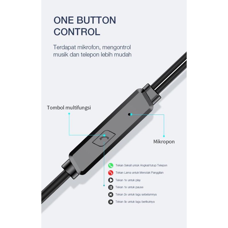 HANDSFREE ROBOT ORIGINAL RE20 COMFORTABLE EARPHONE TO WAER PURE BASS