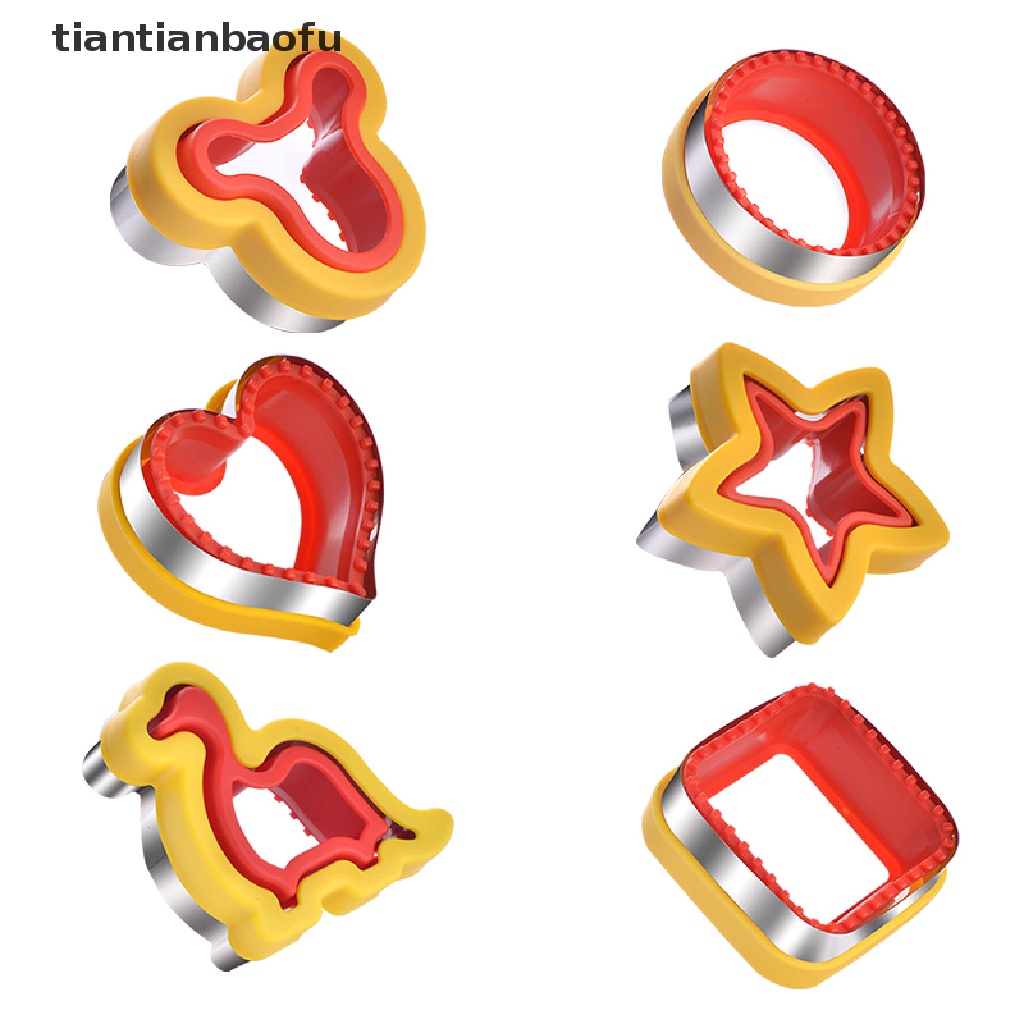 Cetakan Roti Sandwich Bentuk Hewan Dinosaurus Bintang Hati Bahan Stainless Steel