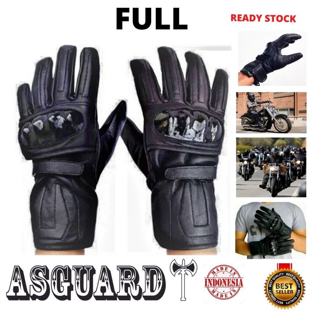 ASGUARD GLOVES LEATHER GL01 Sarung Tangan Full Motor Sepeda Kulit Asli LUX 101116