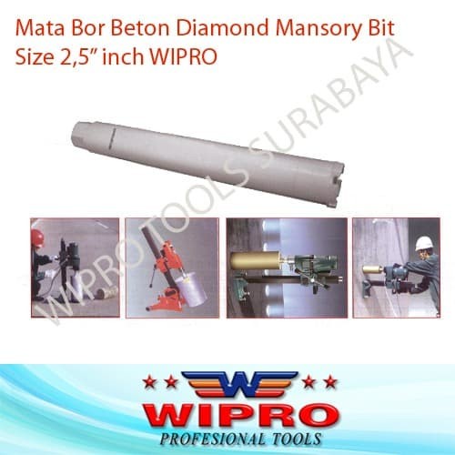 Bor Beton Coring Diamond Core Drill Masonry Bit 2.5 inch 2.5inch Wipro