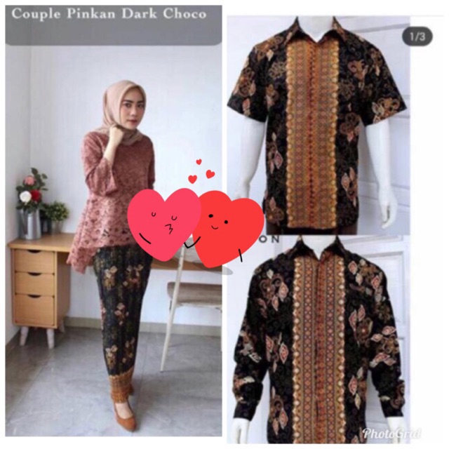 REAL PICT BATIK COUPLE KEBAYA MODERN KEBAYA WISUDA BRIDESMAID RINJANI COUPLE PREMIUM