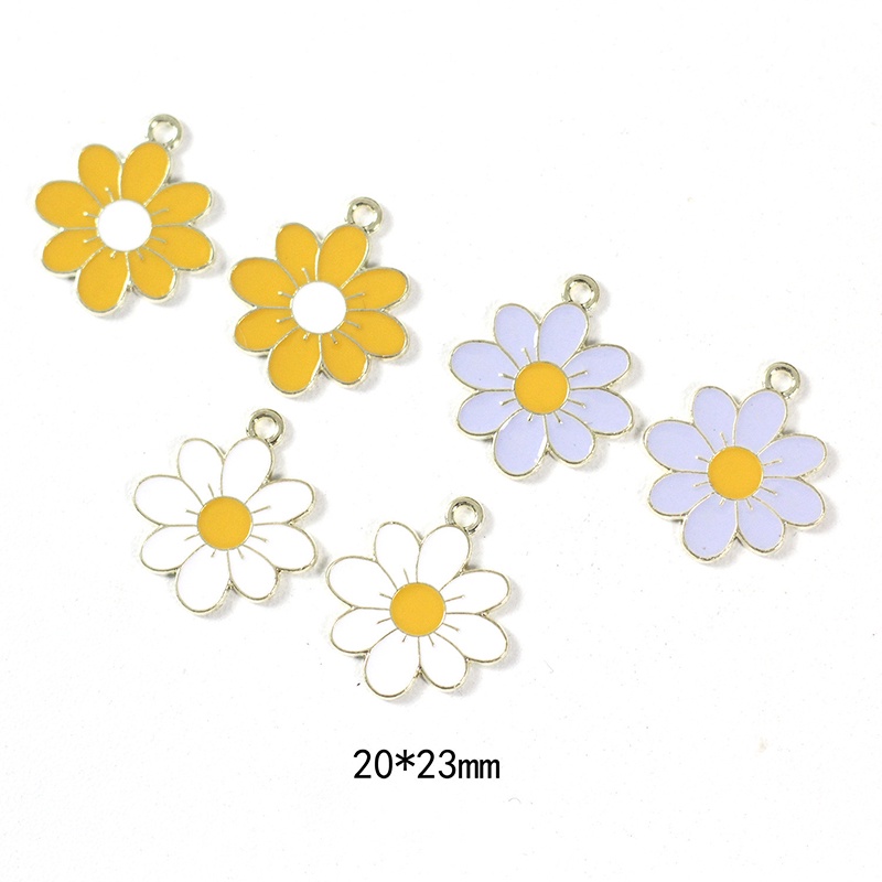 10pcs Kalung Dan Anting Liontin Bunga Daisy