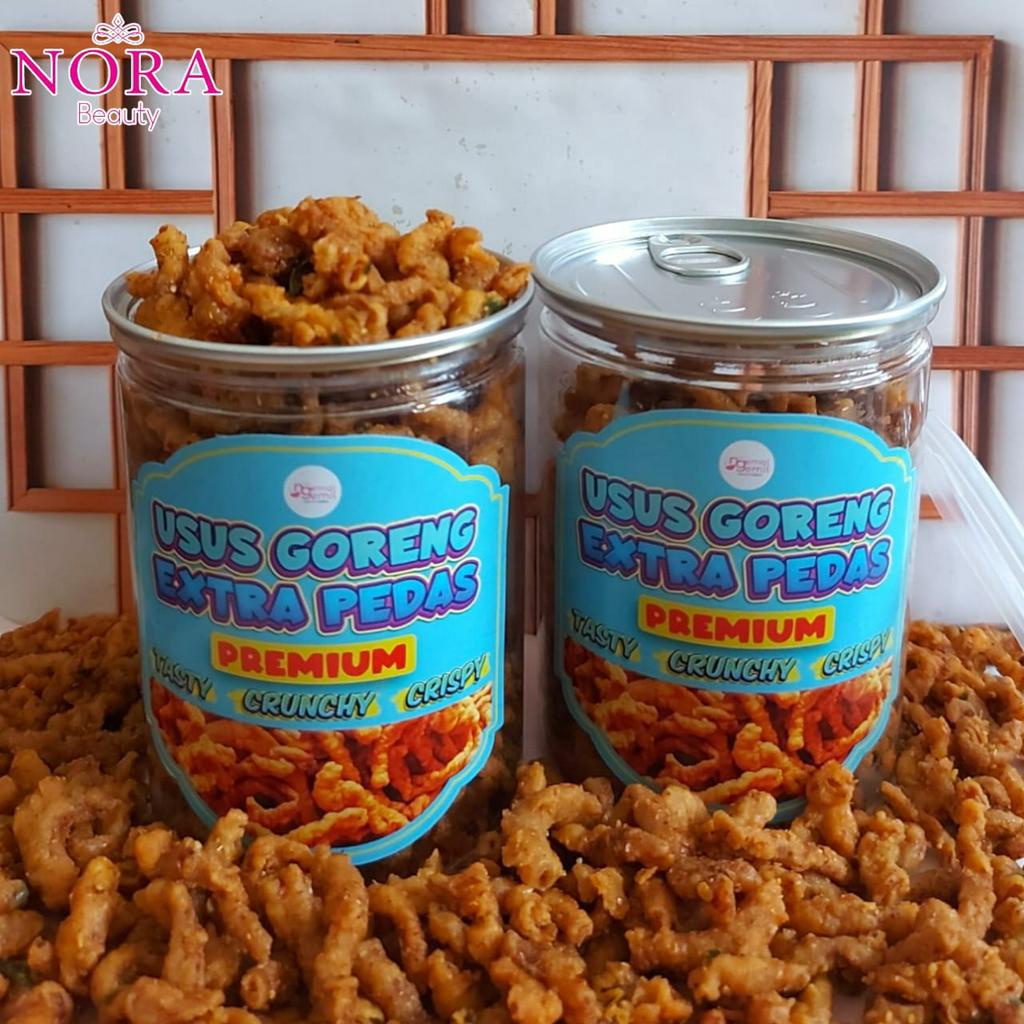 

Cemilan Kerupuk Usus Goreng Extra Pedas Kemasan CAN Premium //murah