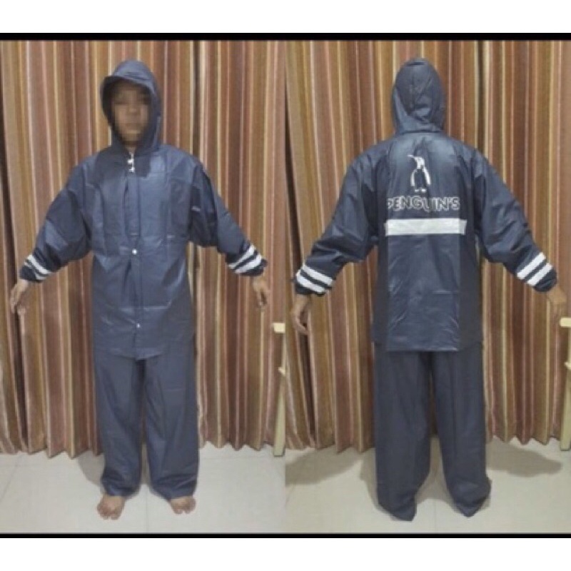 as Hujan Setelan Pinguin Jaket Celana Penguins Exclusive XXL 100% PVC TEBAL Asli Penguin Original