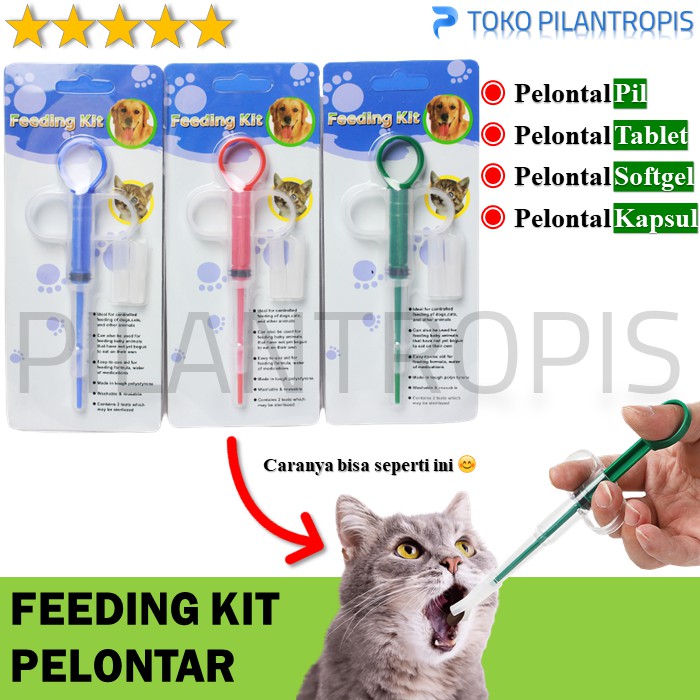 FEEDING KIT PELONTAR OBAT KUCING  SEPETAN SPETAN ALAT BANTU OBAT PIL KUCING