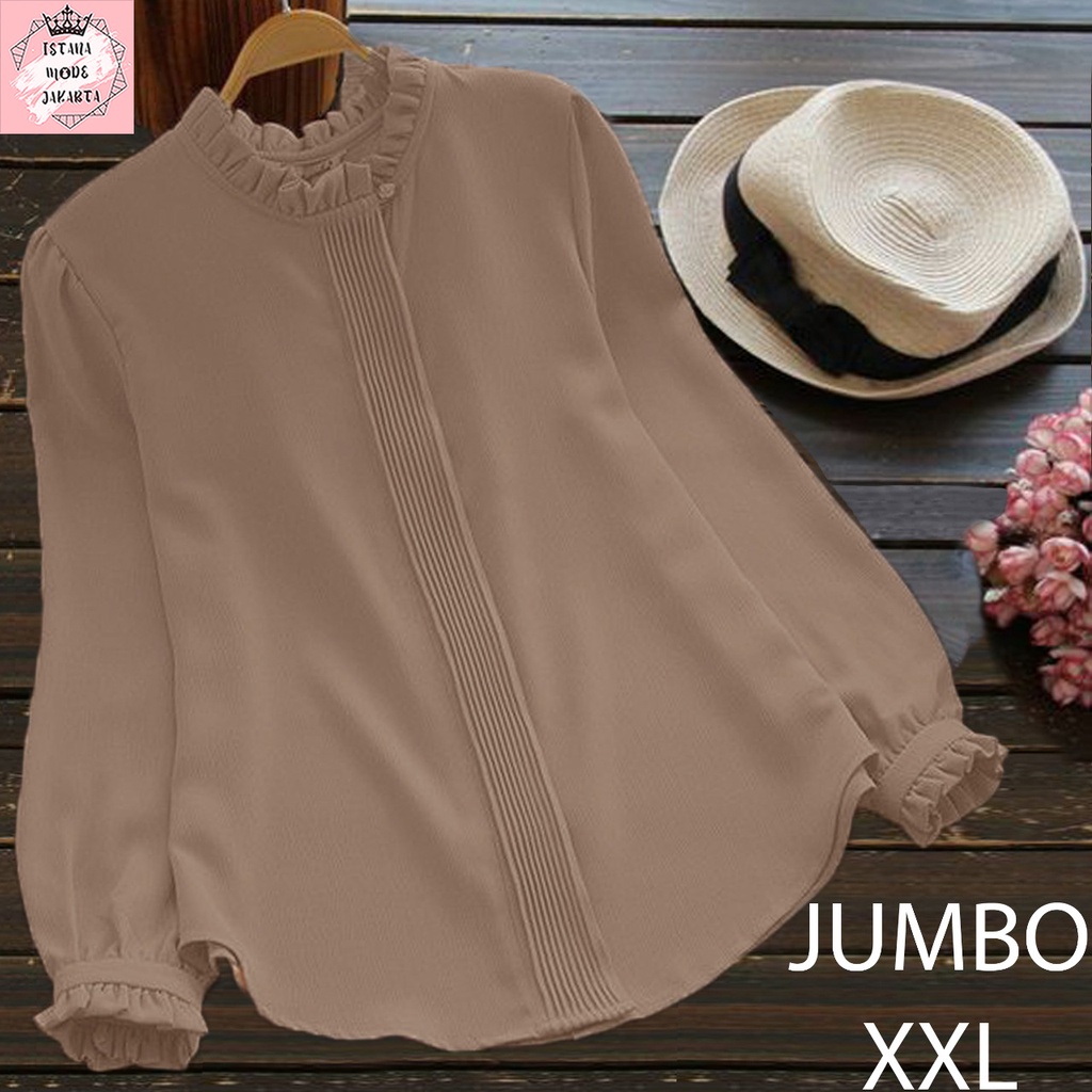 ISTANA MODE JAKARTA Lilac Jumbo baju atasan wanita terbaru blouse korean style blouse wanita lengan panjang-3