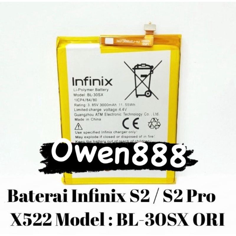 Baterai Infinix S2 Pro / Infinix X522 / Infinix S2 / Infinix BL-30SX / BL30SX Original
