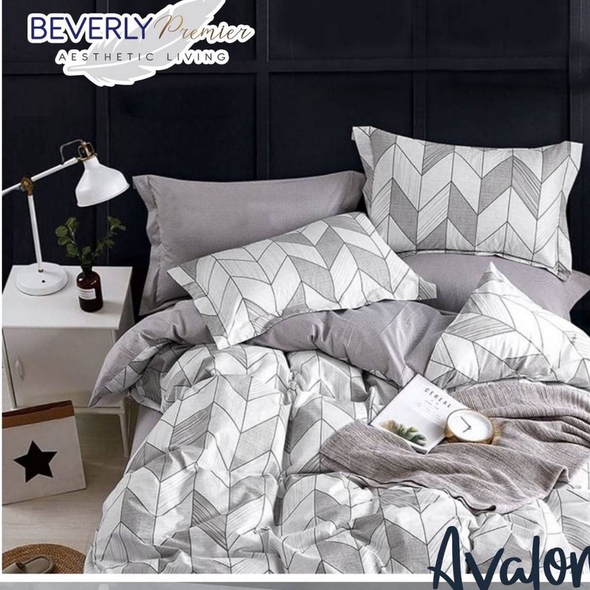Sprei Katun Beverly Motif AVALON GREY dan KHAKI Sprei Motif Minimalis kekinian Sprei Motif Aestetic 