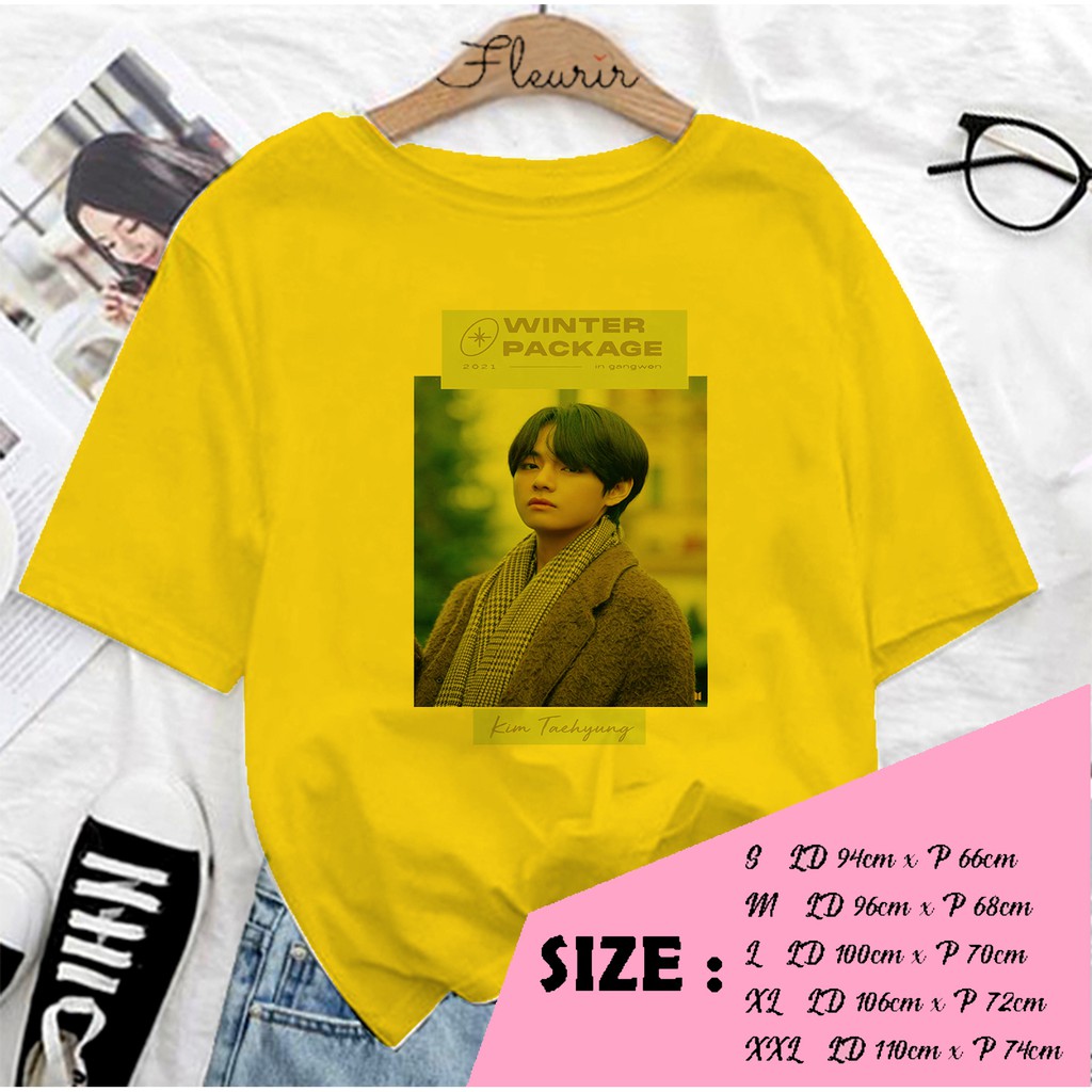 FLEURIR - KAOS TAEHYUNG WINTER KAOS  KPOP WANITA DEWASA LENGAN PENDEK TEE UNISEX OVERSIZE JUMBO