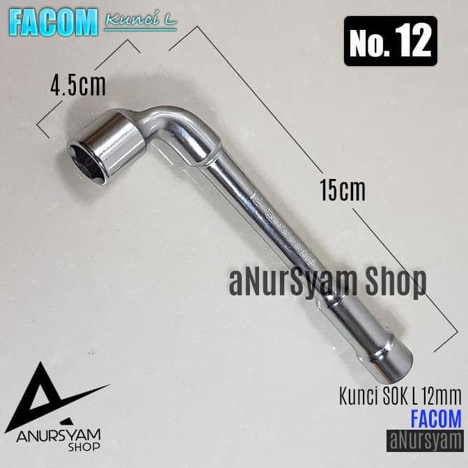 Kunci Sok L 12mm FACOM / Kunci L Sok Nomor 12 FACOM anursy44 Murah