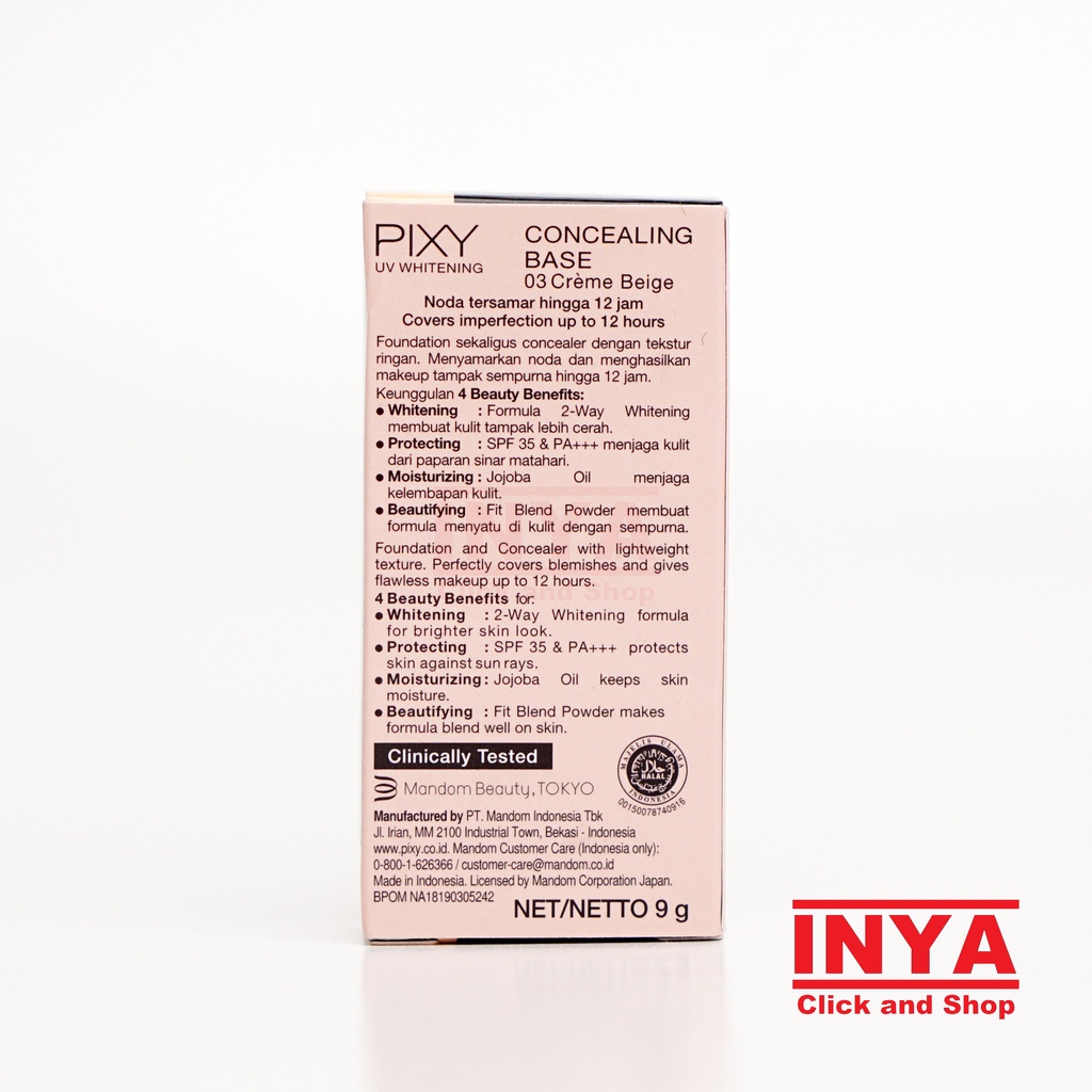 PIXY UV WHITENING CONCEALING BASE 03 CREME BEIGE 9gr