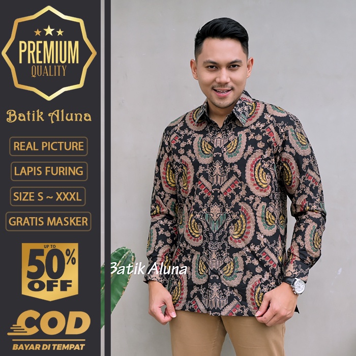 BATIK PRIA LENGAN PANJANG MEWAH PREMIUM ALUNA PRABUSENO SHANGHAI KERIS KEMEJA BATIK ACARA NIKAHAN KE