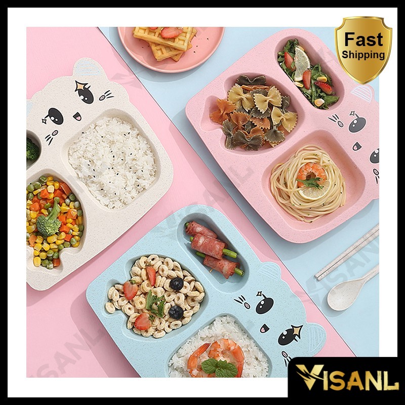 Alat Makan anak set Piring mangkok anak Tempat makan set/Fiber Tableware