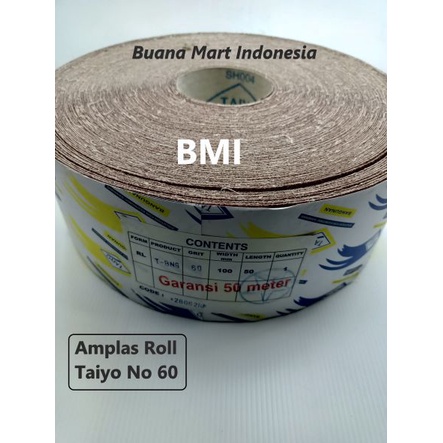 Amplas Roll Taiyo No 60 | Amplas Meteran Grit 60 | Amplas Besi
