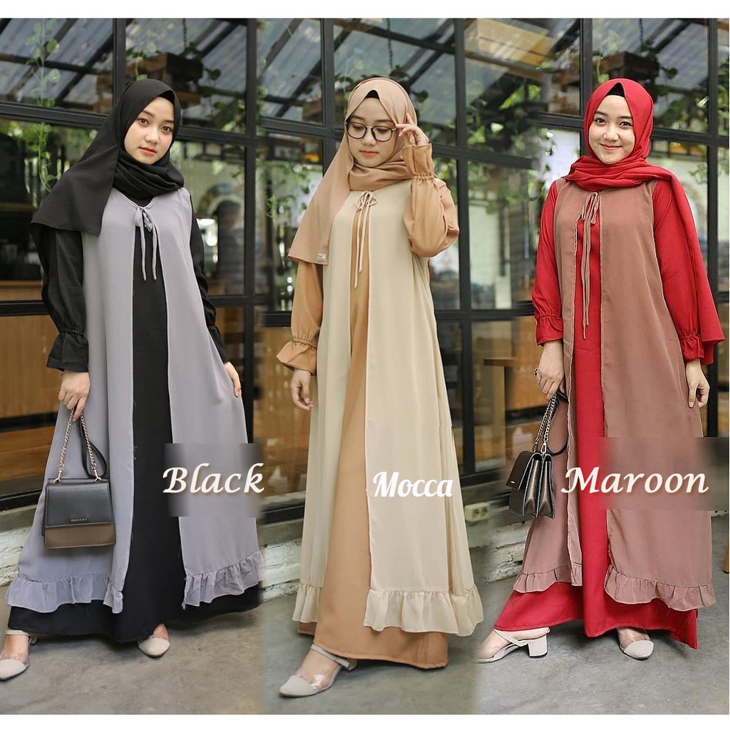 DRESS COD [ Promo Flash Sale ] Mamiza Dress Size S M L XL Muslim Casual Dress | Moscrepe