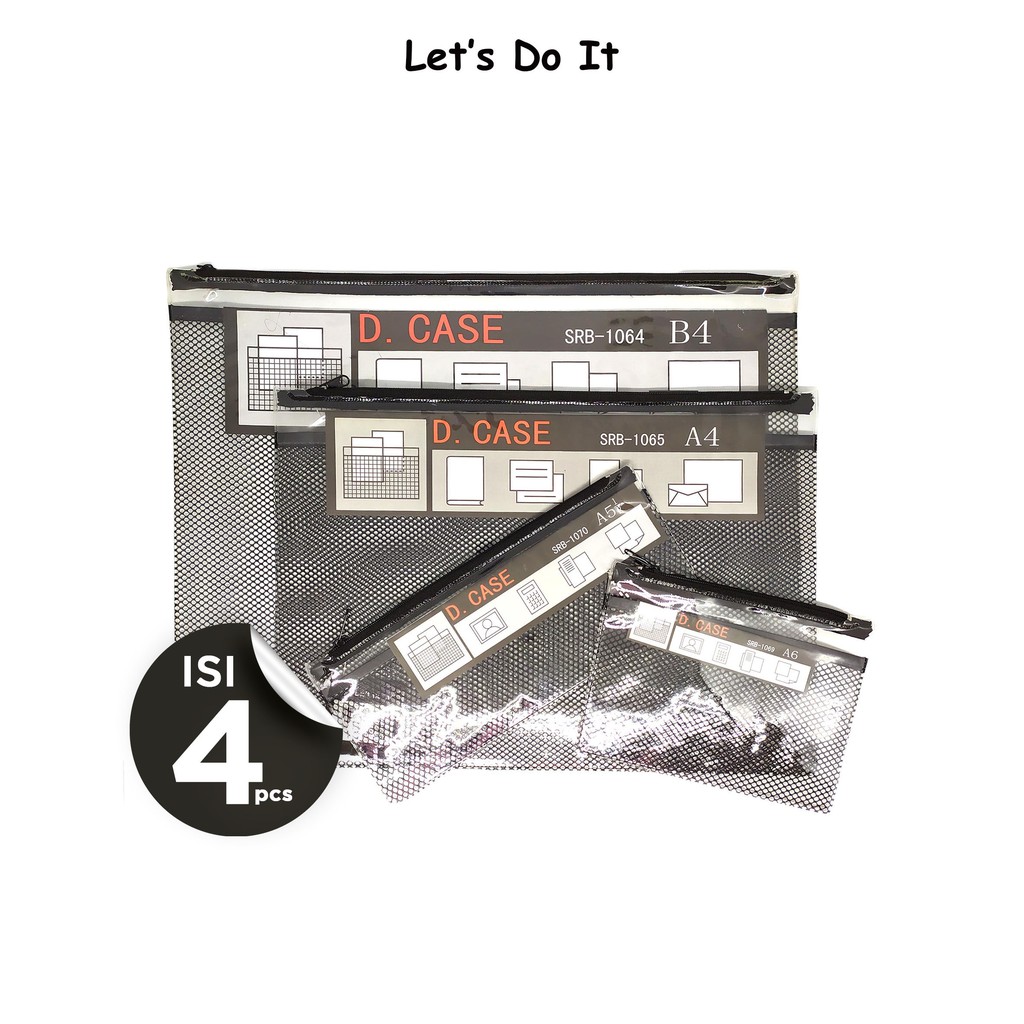 

Smart Case atau Map Zipper model Plastik Jaring isi 4 pcs