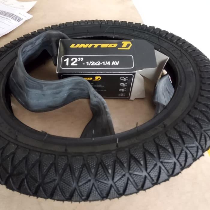 1 SET BAN LUAR GENIO  DALAM UNITED 12 SEPEDA KECIL ANAK ANAK