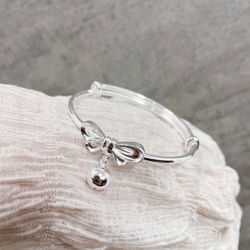 Gelang Bangle Cuff Adjustable Hias Lonceng Pita Gaya Korea Untuk Wanita