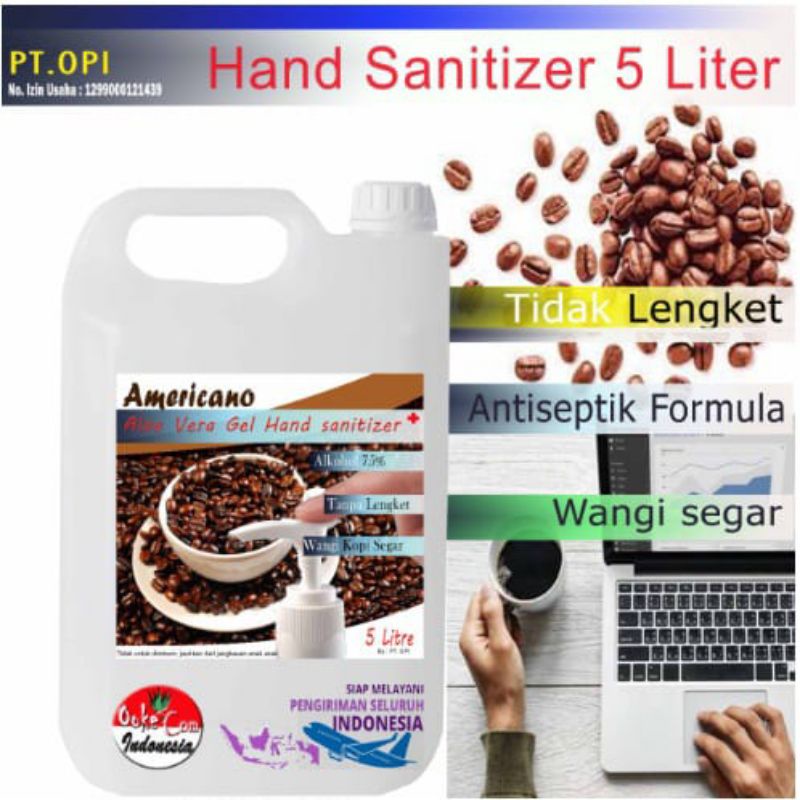 handsanitizer gel 5 liter izin kemenkes aroma coffee