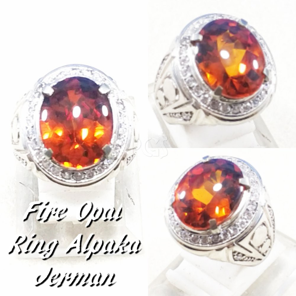 CINCIN BATU AKIK PERMATA FIRE OPAL LUSTER API MENYALA SIZE KANTORAN TERMURAH DAN BEST QUALITY !!!