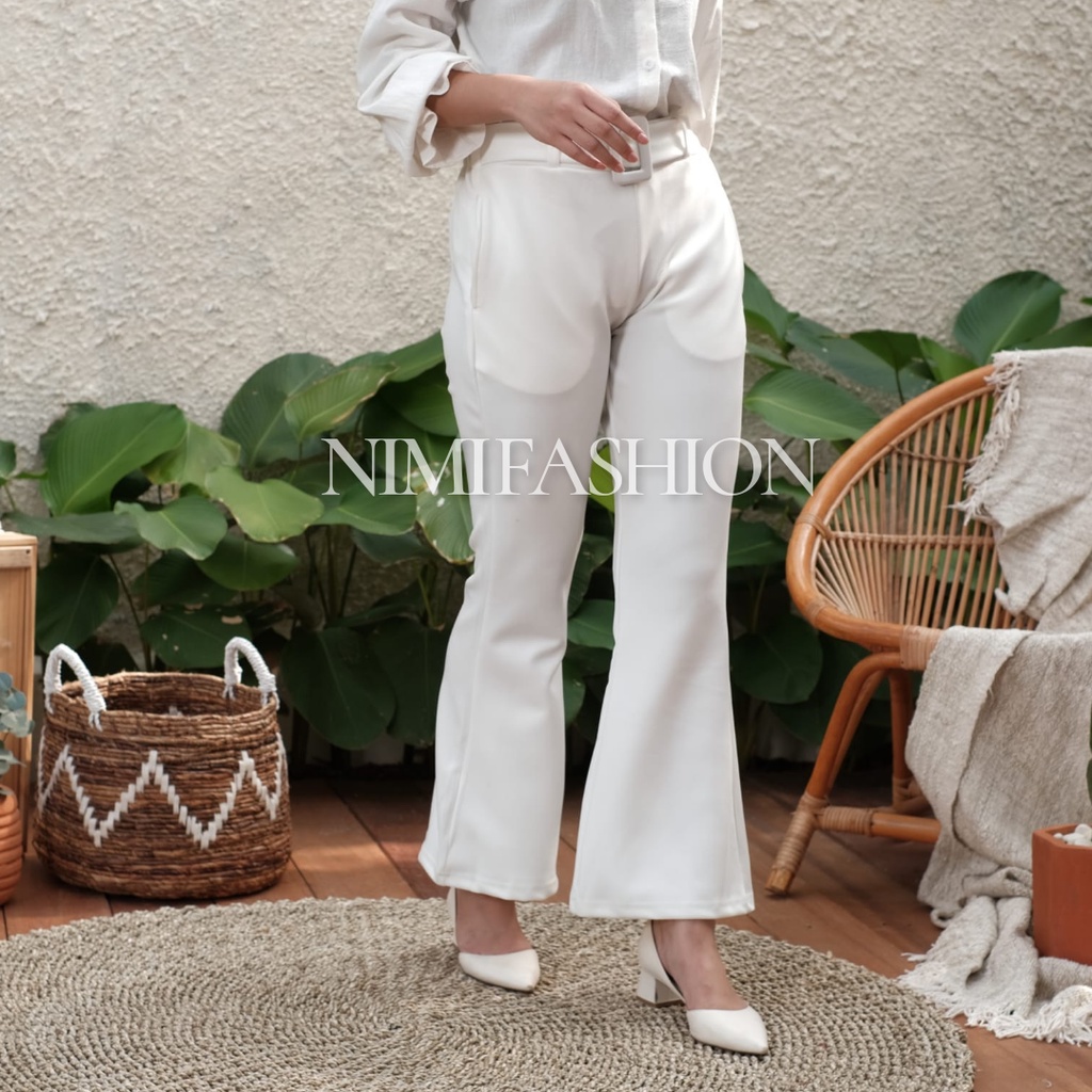 Celana Premium Scuba Import / Celana Cutbray Office Pants Import / Bawahan High Waist Cutbray wanita