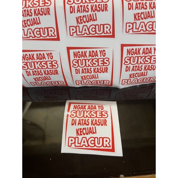 stiker motor mobil universal tulisan PLACUR