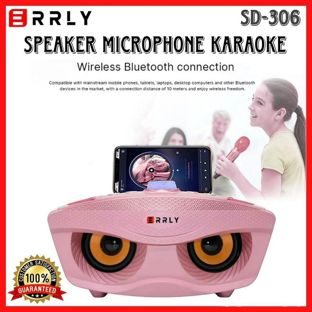 ERRLY SD-306 Speaker Bluetooth Karaoke SDRD SD306 Dengan Dual Mic Microphone Wireless 100% Original Mikrofon Nirkabel