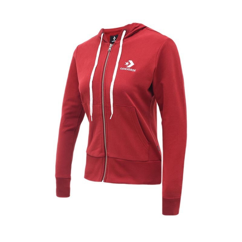 red womans hoodie