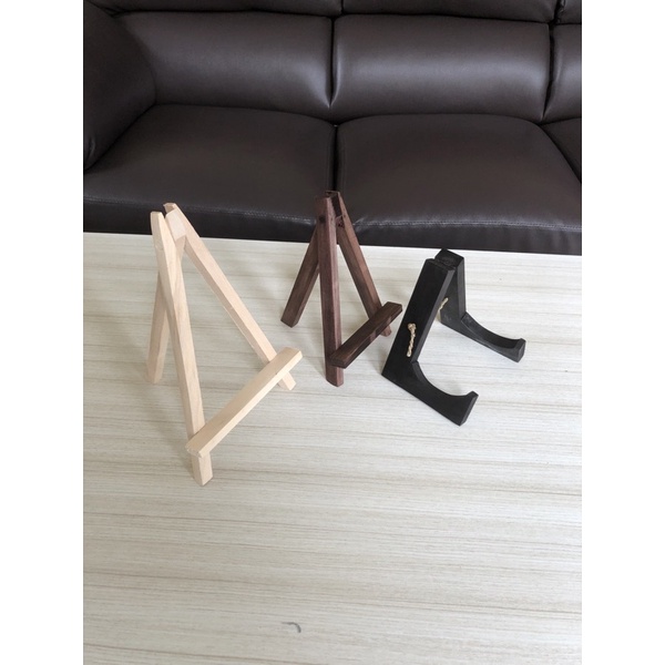 stand kayu 26x16  tripod kayu standing pigura frame souvenir jam kayu sandaran table hp