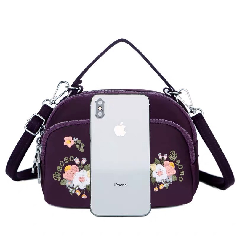 Sling Bag Floral Tas Selempang Wanita Bordir Bunga import
