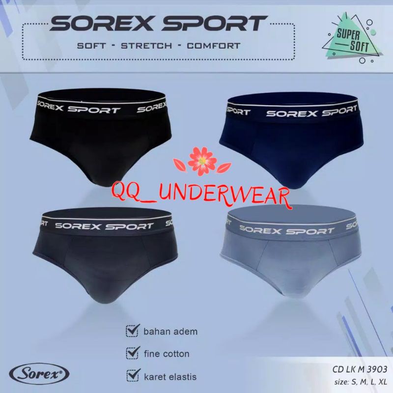 CD CELANA DALAM SOREX PRIA SEGITIGA/CD SOREX LAKI SPORT SUPER SOFT (1pcs)